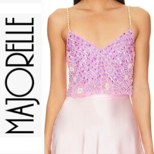 Majorelle Naya Embellished Top in Powder Purple